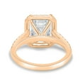 thumbnail image 6 of ESTE ORIGIN 2.5Ctw Radiant Cut Moissanite Halo Engagement Ring with Pavé Band in 18K Rose Gold for Women, 6 of 7