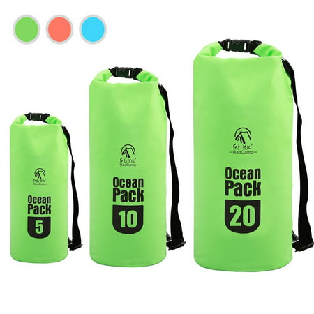 REDCAMP Floating Waterproof Dry Bag Roll Top with Strap, 5L/10L/20/ Heavy Duty Dry Sack Waterproof for Kayaking / Boating / Canoeing / Fishing / Rafting / Beach /
