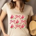 thumbnail image 4 of Watermelon Bow Summer Shirt – Cute Pink Ribbon Fruit Tee, White, Size M, 4 of 6