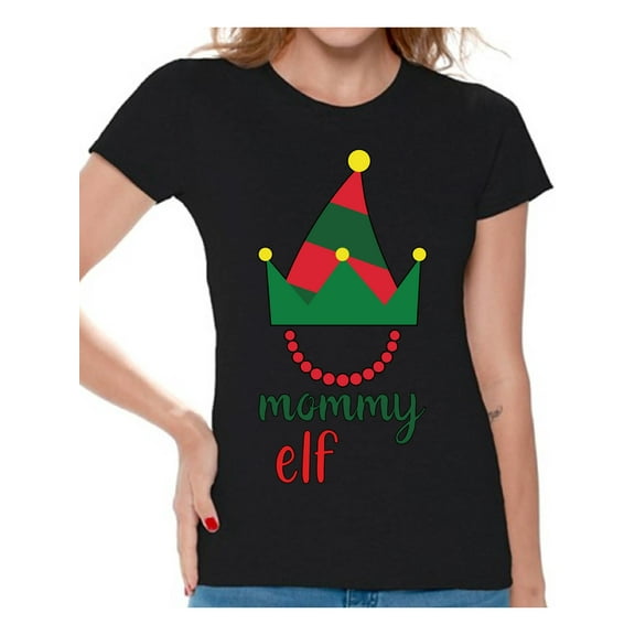 Awkward Styles Christmas Shirts for Women Xmas Elf Mommy T-Shirt