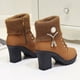 thumbnail image 4 of NECHOLOGY Botas Mujer Adulto Femenino Zapatos Botines para mujer Zapatos de mujer Moda retro Botines casuales Zapatos de felpa con de agua Botas de mujer (Yellow, 8.5), 4 of 6