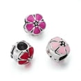 thumbnail image 5 of U8MO 50pcs Alloy Enamel Flower European Large Hole Beads Loose Spacer Craft 10x11mm, 5 of 8