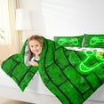 thumbnail image 4 of Homewish Neon Green Queen Comforter Set,Game Console Bedding Sets,Gamer Gaming Bedding Comforter Set For Boys,Breathable Bedroom Decorative Reversible,3 Pieces, 4 of 8