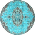 thumbnail image 1 of Ahgly Company Indoor Round Persian Light Blue Traditional Area Rugs, 7' Round, 1 of 4