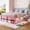 Pink+White, variant on Harper & Bright Designs Full Size Platform Bed Frame with Side Storage Shelves & LED Lights, Wooden Storage Bed with Display Cubby, Low Profile Bed Frame for Girls and Boys, Pink+White