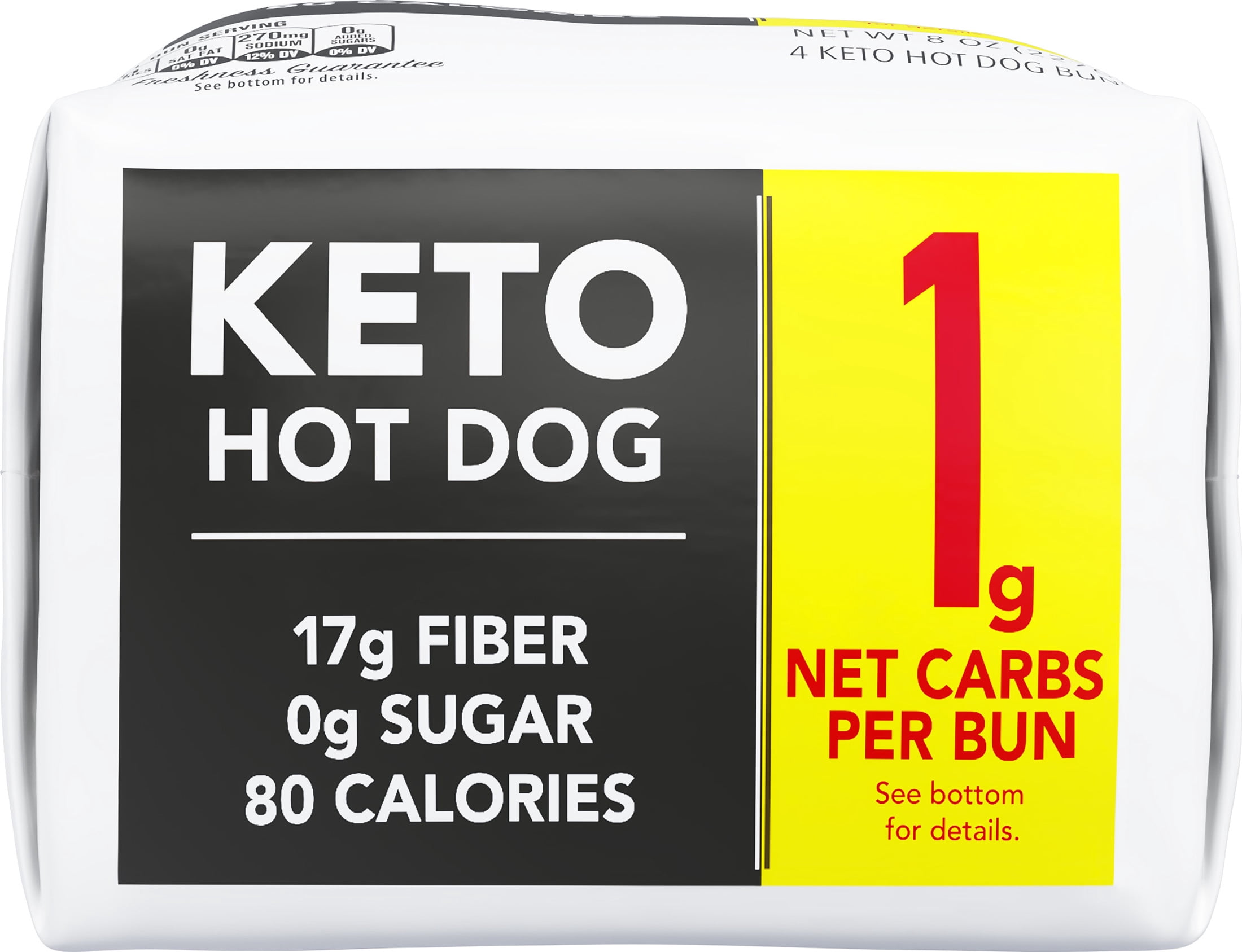 Lewis Bake Shop Healthy Life Keto White Hot Dog Buns, 4 Count, 8 oz