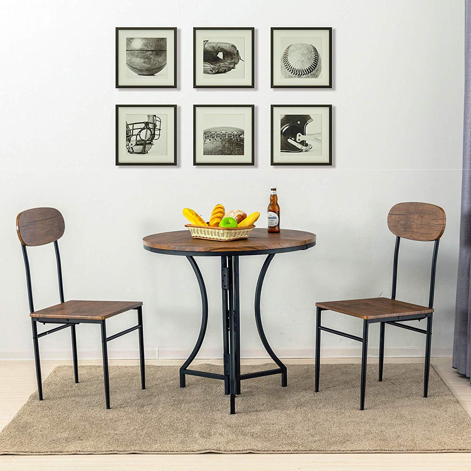 Bheu Ld Ct01wnt Compact Nesting Coffee Table Kitchen Dining Room Furniture Space Saving Sogesfurniture Retro Dining Table And 2 Chairs Set In Black Metal Frame Cabinets Home Kitchen Anantcomputing In