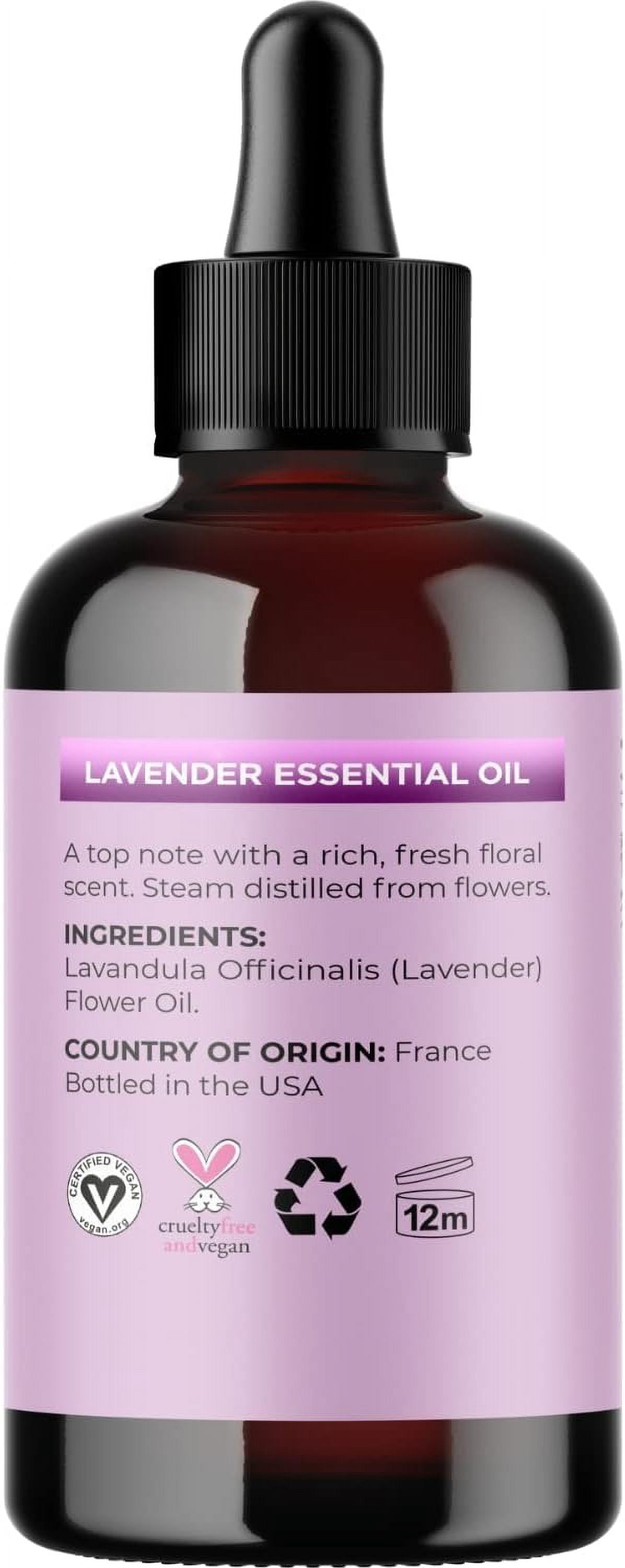 Lavender Essential Oil for Sleep Diffuser - Lavender Oil for Hair Skin and Body - Scented Oils for Aromatherapy with Pure Essential Oils for Candles Humidifier and Soap Making 4 fl oz