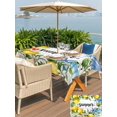 thumbnail image 5 of Outdoor Tablecloth with Umbrella Hole for Patio/Picnic/Party/Camping, Summer Lemon Waterproof Table Cloth Rectangle Table Cover Washable, Coastal Shells Pastoral Floral Farmhouse Wood (60"x 84"), 5 of 8