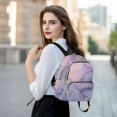 thumbnail image 6 of JIALIOU Mini Backpack Purse for Women Quilted Casual Daypack Small Travel Shoulder Bag, Lilac Marble, 6 of 7