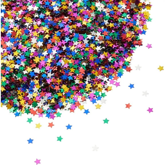 NOGIS Glitter Star Confetti with Diamond, 30g 6mm Christmas New Year Metallic Foil, Star Confetti for Party Wedding Decorations, Twinkle Sequins Scatter Star Confetti