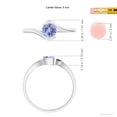 thumbnail image 4 of ANGARA Natural Semi Bezel-Set Solitaire Round Tanzanite Bypass Ring in 14K White Gold for Women (Size-5mm) | December Birthstone, Anniversary, Jewelry Gift for Women | Natural Tanzanite Ring, 4 of 9