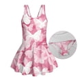 thumbnail image 6 of COEQINE Girls Swimsuit One Piece with Attached Skirt and Inner Brief, Soft Scoop Neck & V-Shaped Back, Stretchy Bathing Suit for Girls Ages 8-9, Easy Care, Pink Butterfly, 6 of 8