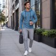 thumbnail image 3 of AZoiNM Men's Urban Fashion Hoodie, Casual Button-Down Sweatshirt, Lightweight Long Sleeve Hooded Pullover for All Seasons, 3 of 10