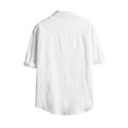 thumbnail image 4 of Inglocry Mens Linen Shirt Long Sleeve Casual Cotton Button Down Shirts Collarless Summer Beach Shirts White M, 4 of 5