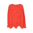 thumbnail image 3 of Fashionable Women Solid Cutout Knit Sweater - Irregular Hem Long Sleeve Pullover, 3 of 11