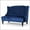 Navy Blue (PU Leather), variant on GDF Studio Leona Modern Glam Tufted Velvet Wingback Loveseat, Wine and Dark Brown