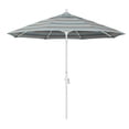 thumbnail image 1 of california umbrella 9 foot golden state series patio umbrella with matted white aluminum pole aluminum ribs collar tilt crank lift with sunbrella 2a cabana classic fabric, 1 of 2