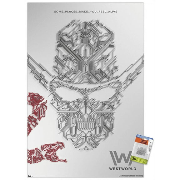 Westworld - White Wall Poster with Push Pins, 22.375" x 34"