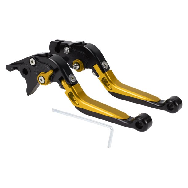 Palancas de freno y embrague cortas y largas para Yamaha YZF R1 02-03, palanca de freno ajustable de aleación de aluminio, cabeza negra, mango dorado