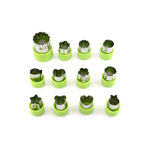 Advancent Molde para cortar de 12 piezas, accesorios para hornear en la cocina, molde de émbolo para alimentos con forma de fruta, troquel para hacer Herramientas y accesorios para hornear Verde Advancent HA065410-01