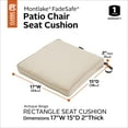 thumbnail image 4 of Classic Accessories Montlake FadeSafe Rectangular Patio Dining Seat Cushion - 2" Thick - Heavy Duty Outdoor Patio Cushion with Water Resistant Backing, Antique Beige, 17"W x 15"D x 2"T, 4 of 21