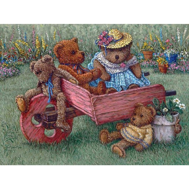Diamond Painting Drill (DB2098) 5D DIY Cartoon beer Volledige ronde afbeelding 40x50cm FLhrweasw Nuevo