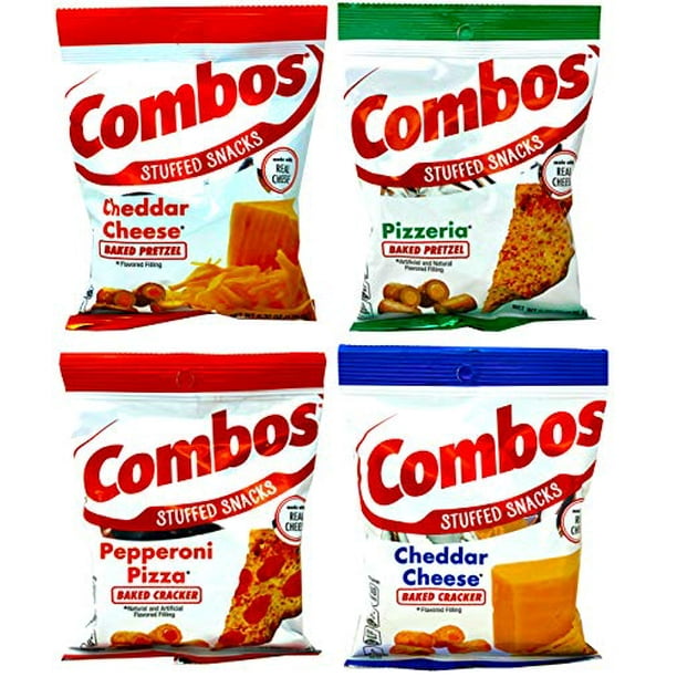 Combos Classic Variety Pack of 4 Cheddar Cheese Cracker and Pretzel
