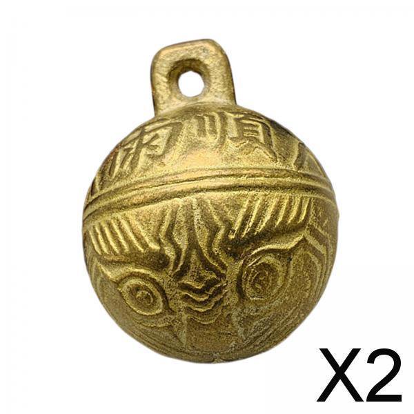 2x de Campana para Perro, Accesorios de Campana, Decoración Retro con Patrón de Cabeza de Tigre, Campana de Cobre, Bonita Joyería DIY, Fabricación 2 piezas