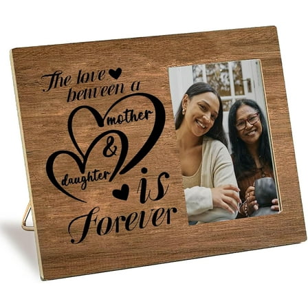 Wooden Photo Frame 4 x 6 Standing Wall Mounted Vintage Rustic Decor Picture Frames with Adjustable Kickstand Portrait Photos Display for Christmas Thanksgiving Mother's Day Keepsake Colorful