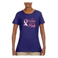 thumbnail image 2 of In October We Wear Pink Awareness Womens Graphic T-Shirt, Purple, Small, 2 of 3