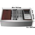 thumbnail image 2 of Farmhouse Kitchen Sink, 304 Stainless Steel Drop-In Sinks, Single Bowl Basin with Ledge & Accessories, Household Dishwasher Sinks for Workstation, Prep Kitchen, and Bar Sink, 36 inch, 2 of 4