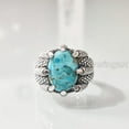 thumbnail image 4 of Arizona Turquoise Mans Ring, Natural Turquoise Ring, December Birthstone, Silver Jewelry, 925 Silver Ring, Birthday Gift, Heavy Mens Ring, Eagle Claw Design, Stylish Ring, Christmas, Signet Ring, 4 of 8