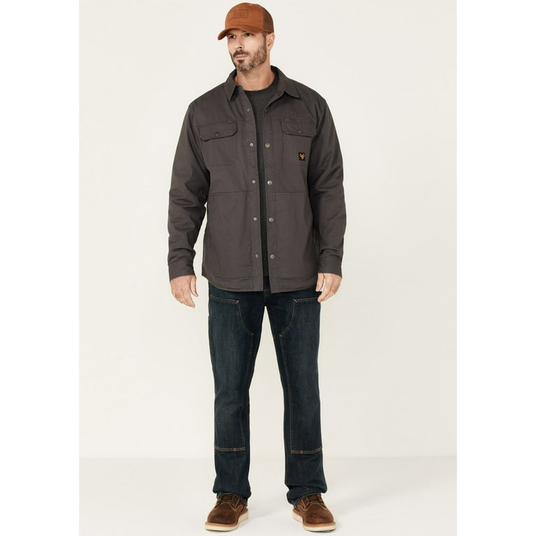 Hawx Men's Gordon Stretch Ripstop Snap-Down Work Shirt Jacket Charcoal  XX-Large