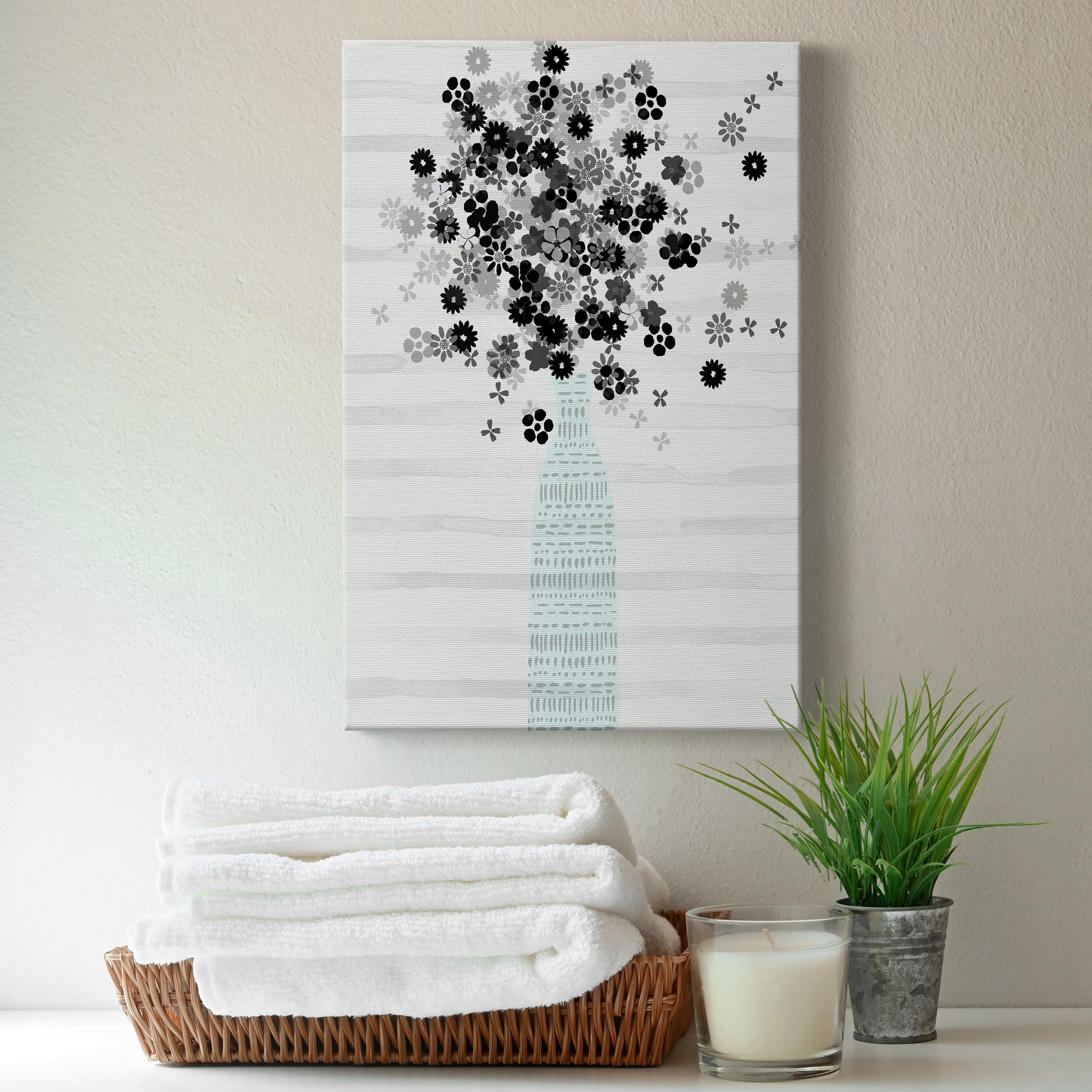 Bouquet of Black & White Premium Gallery Wrapped Canvas - Ready to Hang - 40 x 60
