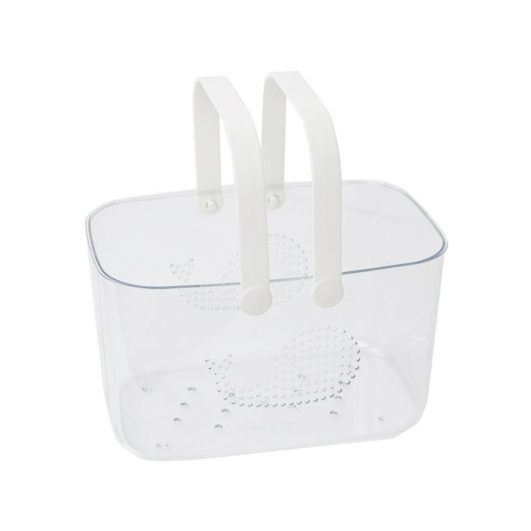  FEOOWV Plastic Bathroom Storage Basket with Handle