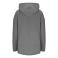 thumbnail image 6 of Horkkom Long Fleece Hoodies for Women Winter Pullover Soft Sweatshirts Solid Color Button Warm Fleece Hoodie L, 6 of 7