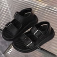 thumbnail image 2 of TOWED22 Toddler Girls Boys Sandals Adjustable Straps Kids Sandals Lightweight Non-slip Soft Sole Baby Kids Summer Shoes Beach Pool Outdoor(Black,9), 2 of 5