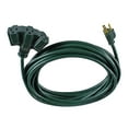 Hyper Tough 25FT 16AWG 3 Prong Green Triple Outlet Outdoor Extension
