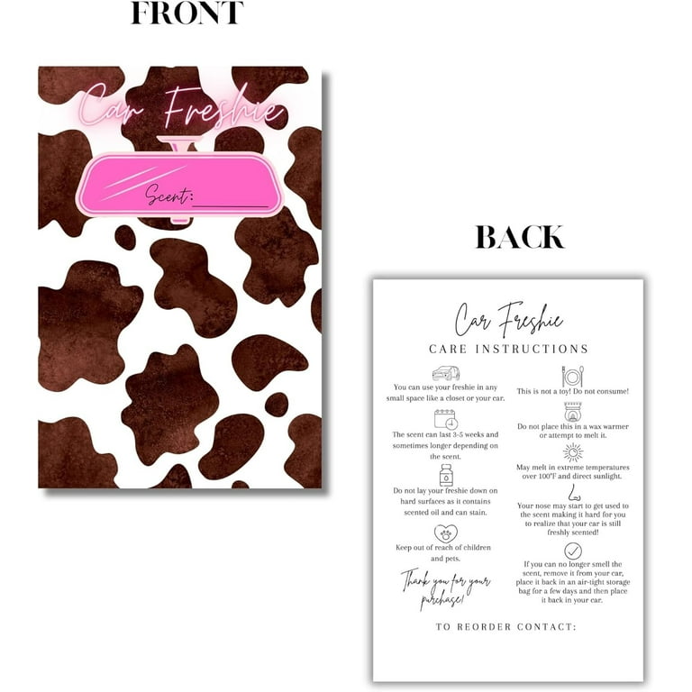 Car Freshie Insert Cards 50 Pk 4x6 Modern Marble Gold, Fits In 5x7 For Holographic Bags Freshie Scent Label Care Instruction Cardstock