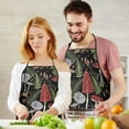 thumbnail image 5 of Red Mushroom Fern Black Pattern Apron-Garden Aprons for Women with Pockets-Cotton Linen Waterproof Kitchen Cooking Gardening Aprons Adjustable for Kitchen,Cooking,BBQ and Salon 33x27 Inch, 5 of 7