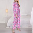 thumbnail image 3 of Picia Donuts Pattern Women’s Long-Sleeve Sleepwear Set - Soft 2-Piece Loungewear with Pockets, Comfy PJs for Relaxing Nights-XX-Large, 3 of 7