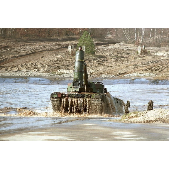 24x36 gallery poster, German Leopard Tank tank 2A4 with turret snorkel 2010