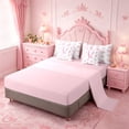 thumbnail image 3 of Manfei Letter V Initial Monogram 7 Pieces Bedding Comforter Set For Kids,Watercolor Pink Bowknot Full Bedding Set For Girls,Pink Reversible, 3 of 7