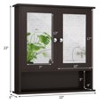 thumbnail image 2 of Pemberly Row Armoire de Rangement pour Salle de Bain à Double Porte Miroir Brun, 2 of 8
