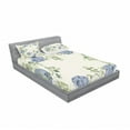 thumbnail image 3 of Ambesonne Floral Fitted Sheet & Pillow Sham Set, Vintage Roses Framework, Twin, Blue Green Cream, 3 of 3