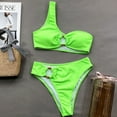 thumbnail image 3 of BSDJILFG Women's Bikini Sets Two Piece Swimsuit Smocked Back Tie Cheeky Mid Rise Swimwear, 3 of 7