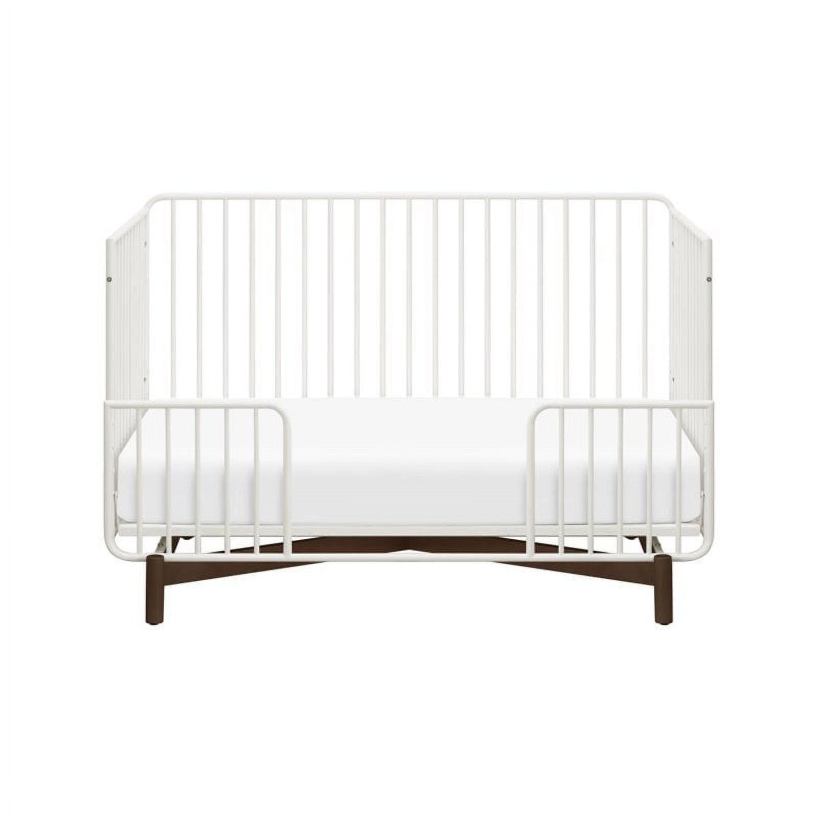 Babyletto Bixby Metal Crib with Toddler Bed Conversion Kit in Warm White Walnut Walmart