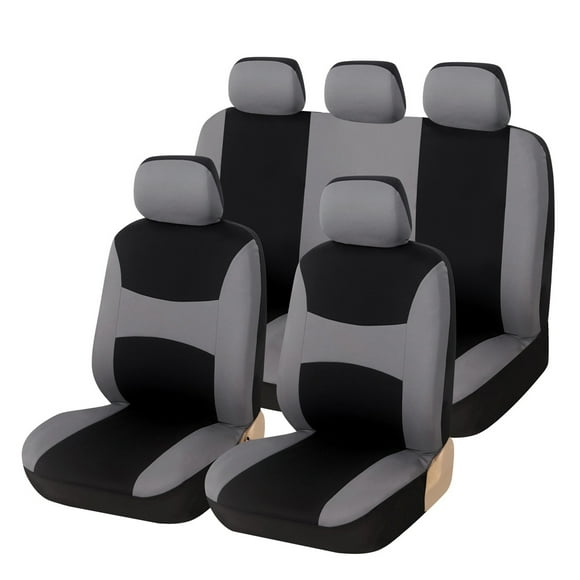 Universal Polyester Car Seats Cover Set Car Plain Fabric Bicolor Car Interior Accessories Car Seats