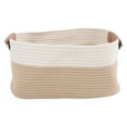 thumbnail image 2 of Storage Basket, Cotton Rope Basket Woven Baskets For Storage With Removable Leather Handles, Toy Storage Basket Laundry Basket Towel Baskets For Bathroom, Living Room, Laundry Room, 2 of 8